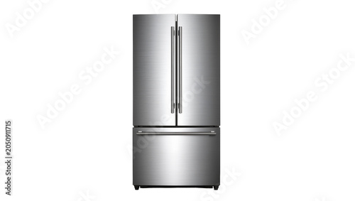 French door refrigerator with stainless steel finish