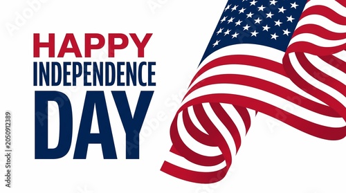 Festive Independence Day USA July 4th Graphic Design Featuring A Waving National Flag Symbolizing Patriotic American Pride