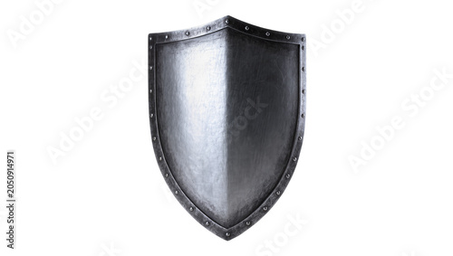 Bild auf Leinwand Medieval metal kite shield with rivets