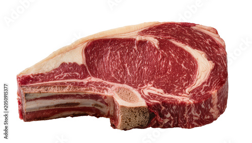 Cuadro en lienzo Raw beef rib steak with bone and marbling