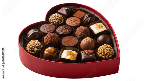 Canvastavla Heart-shaped box of assorted chocolates with nuts and caramel