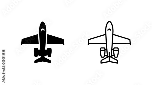 Swept Wing Business Jet Rear Engine Glyph Outline Icon