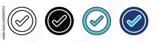 Tableau sur toile Checkmark icon set multiple style collection