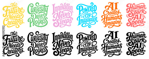 Artificial Intelligence, AI Creator, Future Technology, Innovation, Human Creativity, Typography, Vector, Quote Bundle।