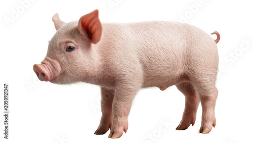 Konstfotografi Pink piglet standing profile view