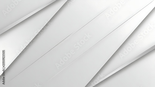 Abstract white geometric layers with clean modern design and minimal paper background