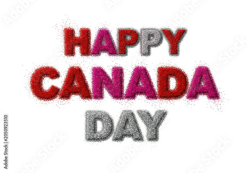 Happy canada day colorful text celebration design PNG isolated on transparent background