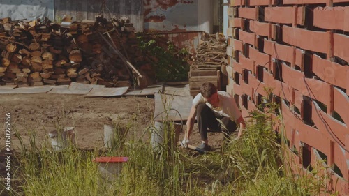 Weeding the ground, weeding the soil, clean the soil of weeds, remove weeds in the soil