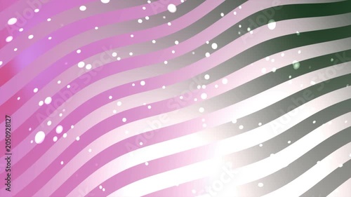 Abstract background with wavy pink and green stripes and glowing white particles.