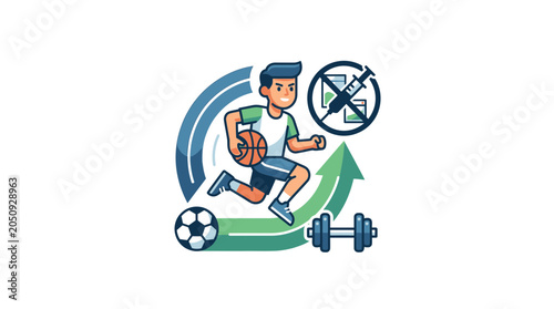 Vászonkép Healthy Lifestyle Concept: Sports, Fitness, and Anti-Doping