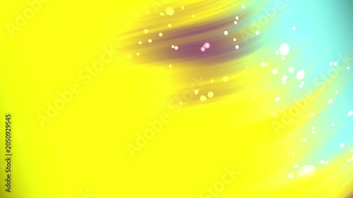 Abstract bright yellow and turquoise background with soft light leaks and glowing sparkles.