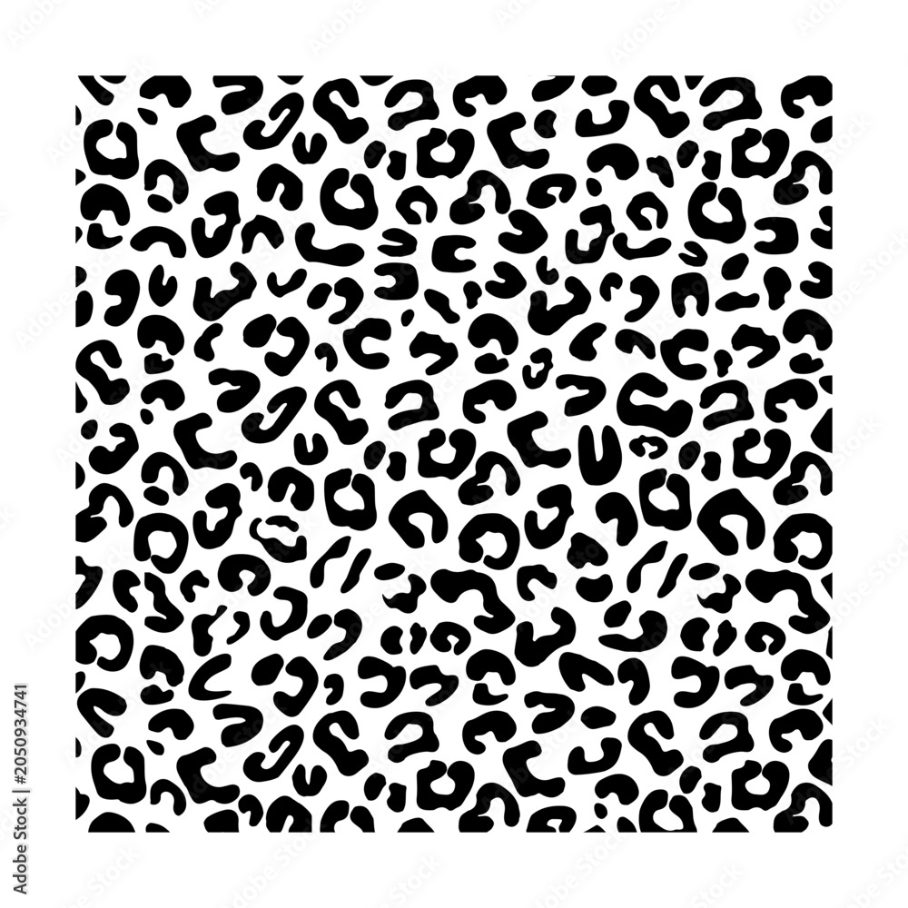 Fototapeta premium Leopard square svg cut file. Isolated vector illustration.