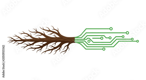 Nature and Technology Fusion: Tree Roots Transform into Digital Circuit Board