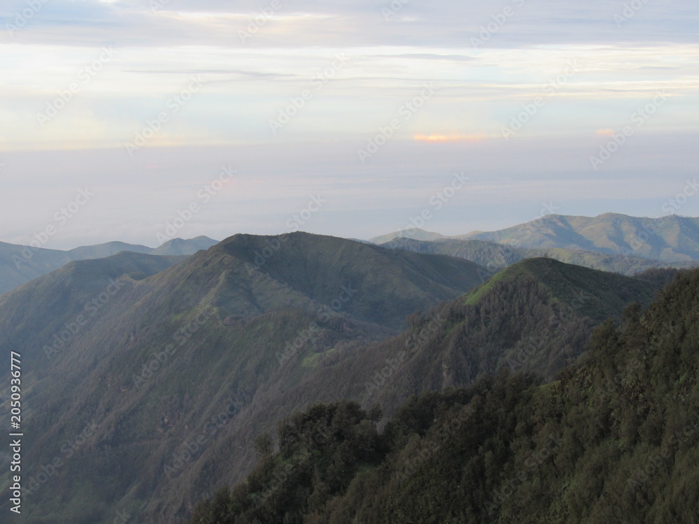 Obraz premium view of the Bromo mountains