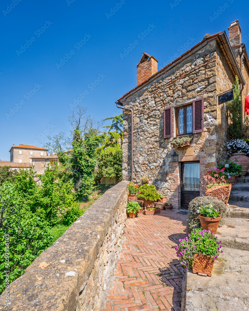 Fototapeta premium The Pienza Town street view in Italy