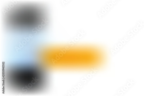 Foto Blurry image of a blue and orange object on a white transparent background