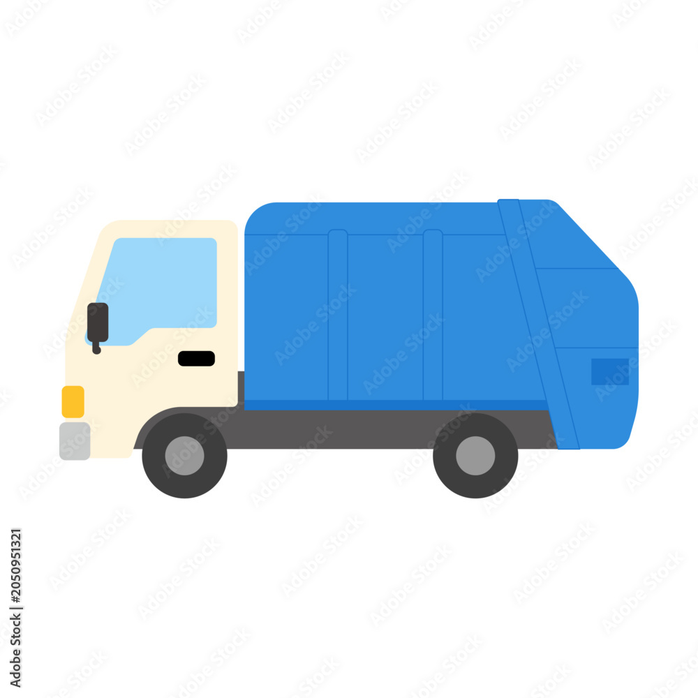 Fototapeta premium ゴミ収集車の可愛いイラスト