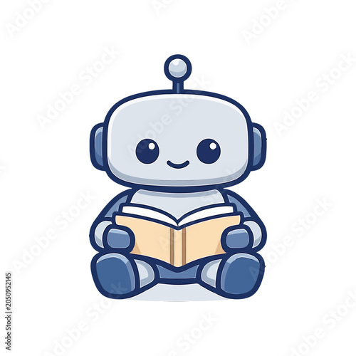 Cute Reading Robot Mascot for Education Technology Design.
Friendly robot mascot reading a book designed for education technology, learning platforms, and children focused digital content.