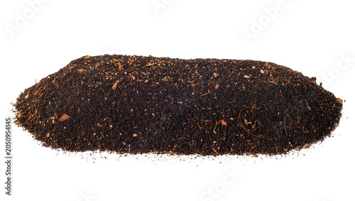 Tableau sur toile Pile of dark soil with organic matter and small stones