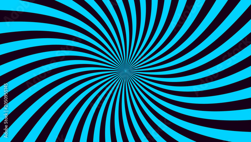 Cuadro en lienzo A mesmerizing optical illusion featuring swirling blue and black stripes creatin