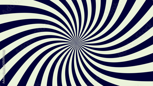 Cuadro en lienzo A mesmerizing optical illusion featuring swirling black and white stripes, creating a dynamic spiral pattern