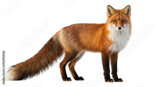 Fotografija Red fox standing profile view with bushy tail