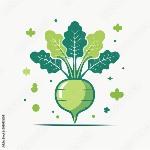 Stylized Green Radish Illustration
