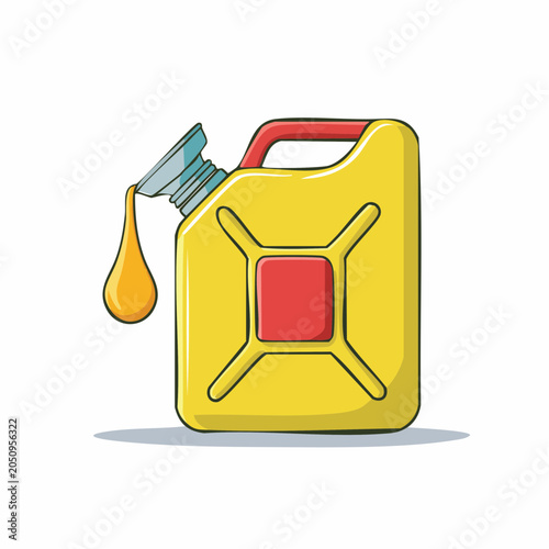 Yellow Jerrycan with Fuel Dripping