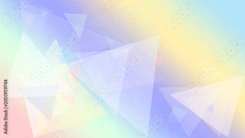 Obraz na plátne Multicolor pastel geometric triangles with translucent facets and soft gradient light create an upbeat abstract backdrop for marketing, web design, and events