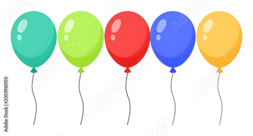Schilderij op canvas partyballoons, balloons, colorful, party, celebration, floating, festive, birthd