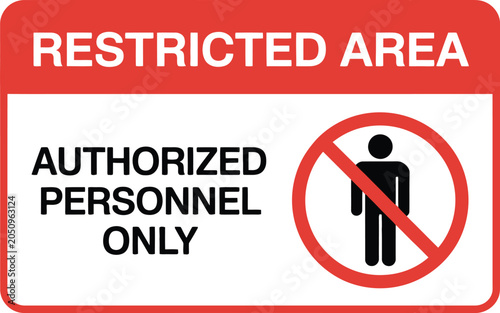 Canvastavla Restricted area sign authorized personnel only no entry vector illustration