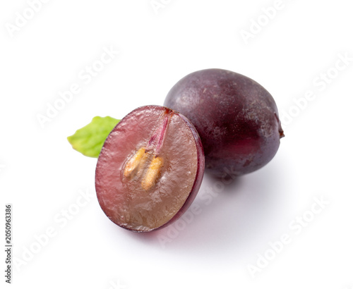 Fresh ripe grapes isolated on white background