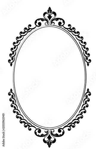 elegant oval floral frame svg file