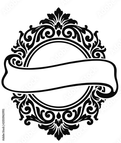 ornate oval banner frame svg file