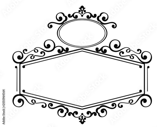 ornate hexagon badge frame svg file