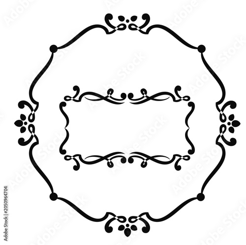 double ornamental frame badge svg file
