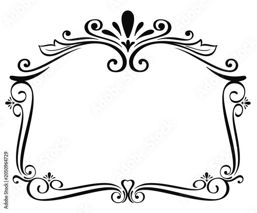 decorative curved border frame svg file