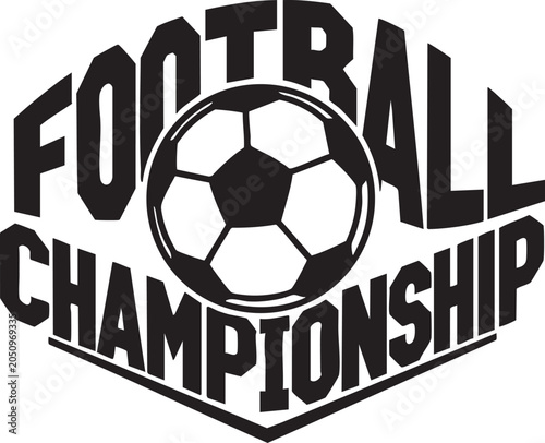 Football championship logo with soccer ball