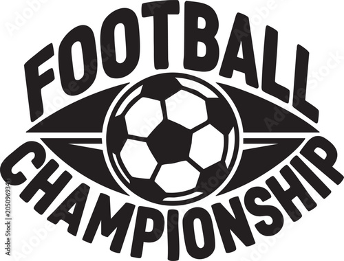Football championship logo with soccer ball