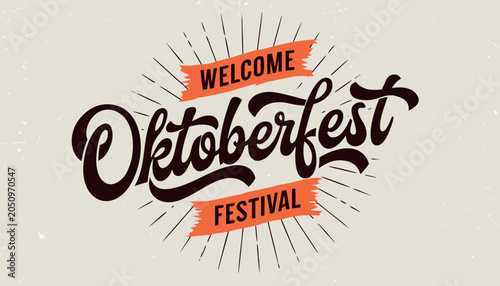 Decorative vector typography design for the annual German Oktoberfest festival celebration