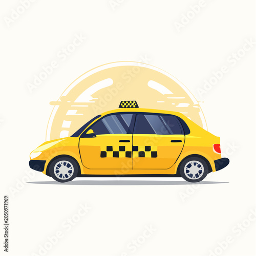 Yellow Taxi Cab Illustration