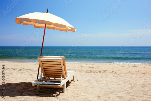 Coastal Vacation Setting with Chair Facing the Water