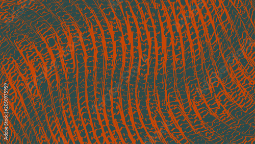 Obraz na płótnie Abstract fingerprint texture in orange and charcoal, biometric security backgrou