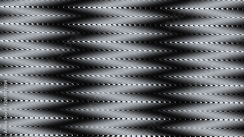 Abstract glitch texture background, monochrome zigzag pattern with digital noise, black and white distorted wave vector for modern graphic design