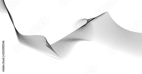 Bilde på lerret Modern abstract composition with curving linear wave effect abstract composition