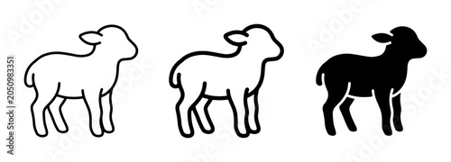 Fotografija Lamb Icons, Sheep Vector Graphics, Farm Animal Silhouettes for Easter and Spring