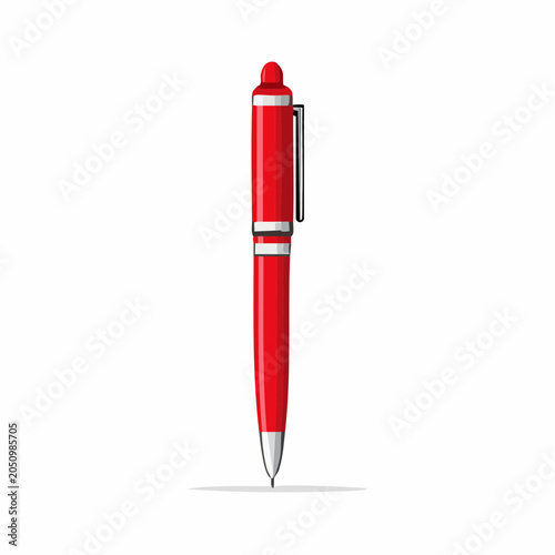 Red Ballpoint Pen Illustration