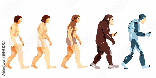 Foto Evolutionary Stages Illustration A Vector Depiction Of Human Development