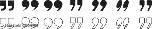 Fotografía Double quote marks icon set