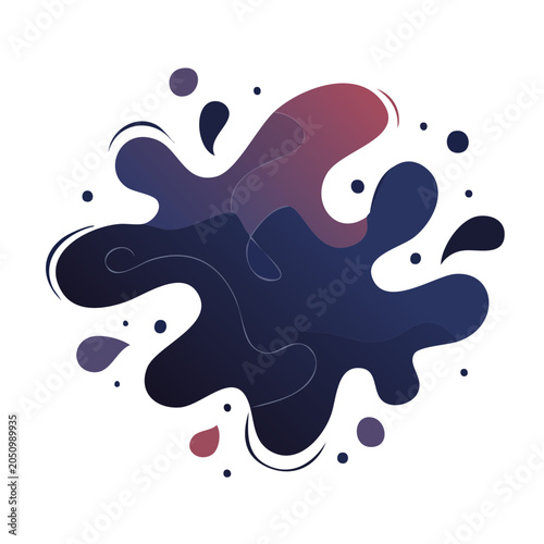 Abstract fluid splash with gradient colors on white background